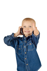Boy talking on phone
