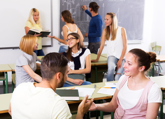 students communicating