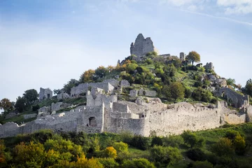 Tuinposter Rudnes Ruïnes van het kasteel van Crussol, in Frankrijk