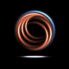 Abstract background - neon ring on a black background