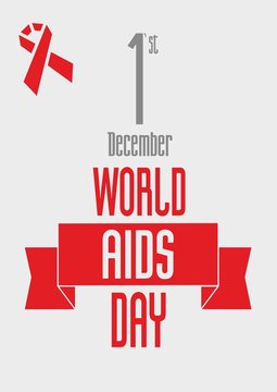 red ribbon - World AIDS Day. Vector design concept.