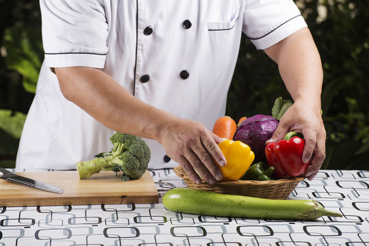 Chef prepared fresh vegetables