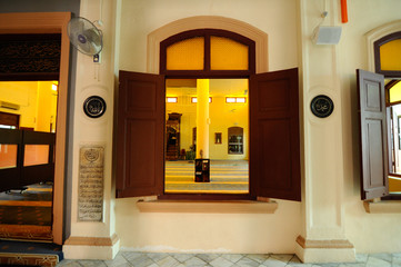 Windows of Kampung Paloh Mosque in Ipoh, Malaysia