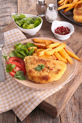 cordon bleu with french fries