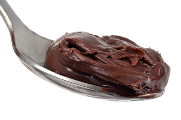 Cuillère de pâte à tartiner au chocolat