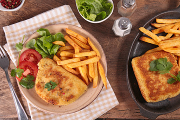cordon bleu with french fries