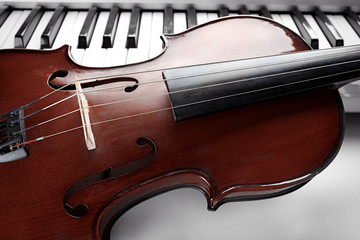 Violin and piano close up