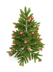 Fototapeta na wymiar Christmas tree with red christmas balls. 3d.