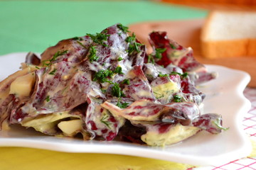 Salad, vegetarian food, radichio