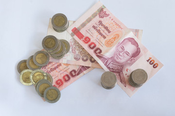 Cash bank and coin Thai Baht