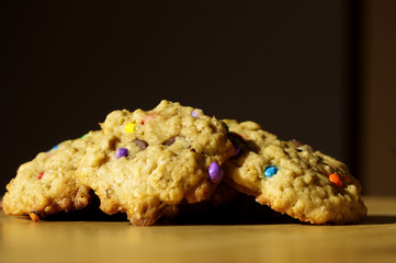 pile of Rainbow chip cookies 