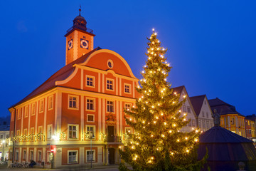Fototapeta na wymiar Rathaus mit Weihnachtsbaum