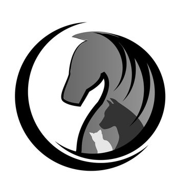 Logo horse cat and dog vector