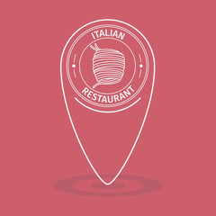 Flat simple map pointer of italian restaurant 