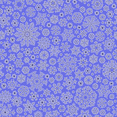 Christmas seamless doodle pattern with snowflakes