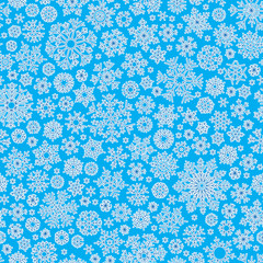 Christmas seamless doodle pattern with snowflakes