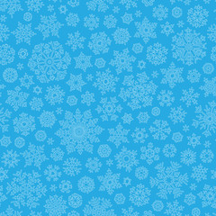 Christmas seamless doodle pattern with snowflakes