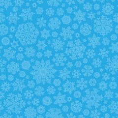 Christmas seamless doodle pattern with snowflakes