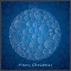 Christmas Card. Christmas ball from balls illustration.