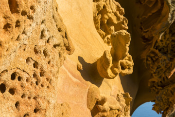 Rocas de arena en Jaizkibel, País Vasco (España)