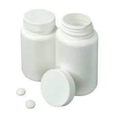 two white pills with two white jar