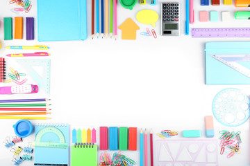 A set of stationery isolated on white, copy space