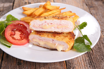 cordon bleu with french fries