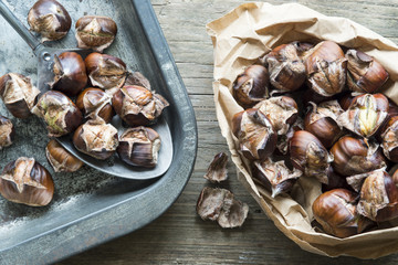 Roast sweet chestnuts