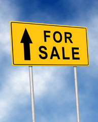 The road sign symbol with text For sale