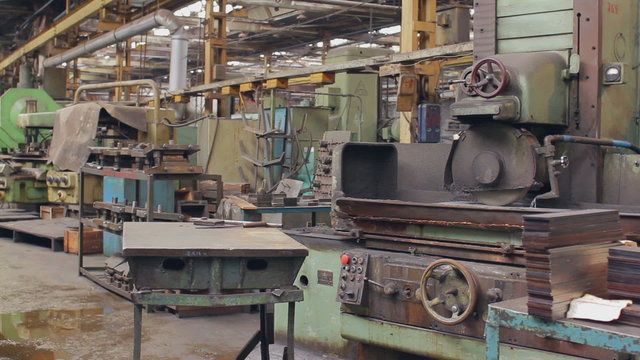 old factory machine milling metal