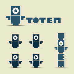 Obraz premium Vector Totem logo and character