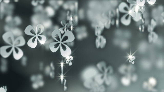 Silver Flower abstract, bright, christmas, glowing, loop, shiny, silver