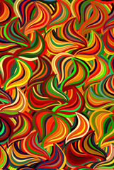 Vector floral seamless background of drawn lines