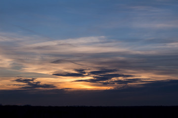 Colorful sunset with clouds