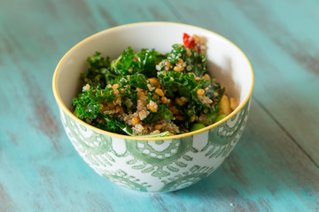 Raw Paleo Kale and Quinoa Superfood Salad