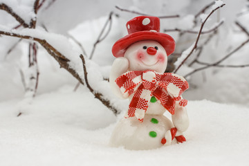Christmas card with snowman