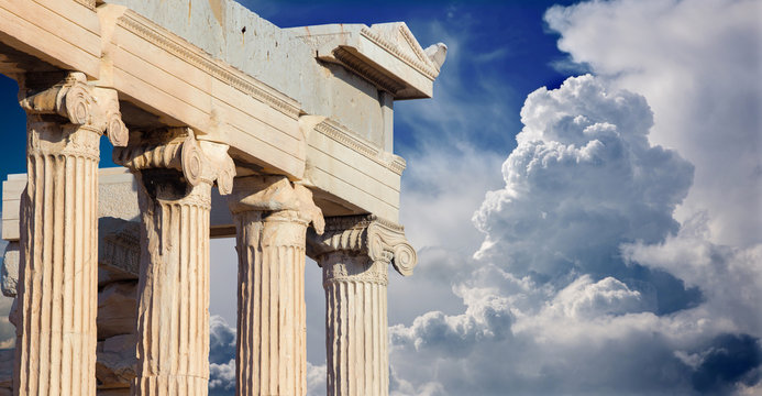Athens - The Erechtheion on Acropolis in morning light.