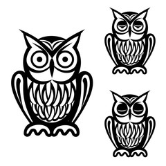 Owl simple icons set