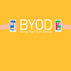 vector flat design concept of BYOD 