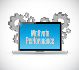 Motivate Performance tech computer sign concept