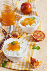 cottage cheese with orange jam
