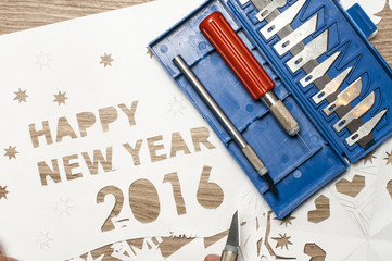 Cut out the New Year decor out of paper