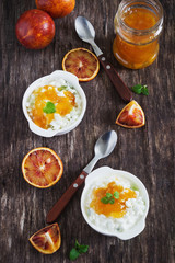 cottage cheese with orange jam