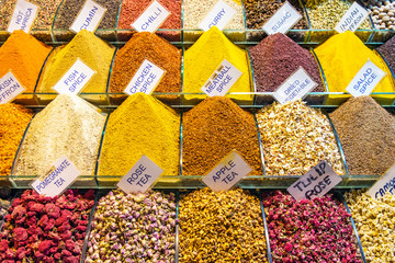 Spices at the spice market in Istanbul