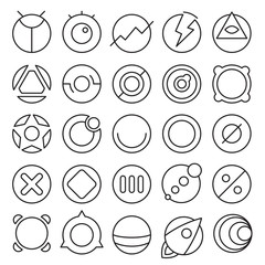 Round experimental icons