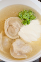 russian pelmeni closeup