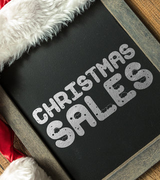 Blackboard with the text: Christmas Sales