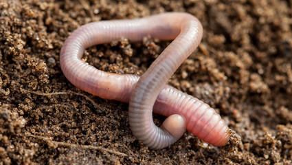  Earthworm in soil - obrazy, fototapety, plakaty