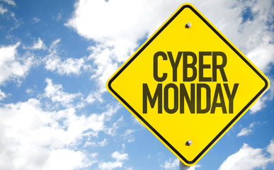 Cyber Monday sign with sky background