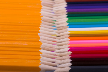 Fototapeta premium Color pencils background. close up of pencil color